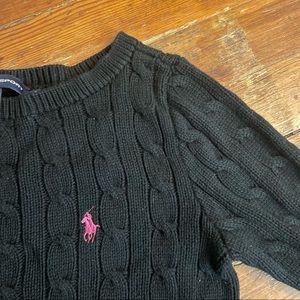 Polo Ralph Lauren Black sweater w/ pink horse